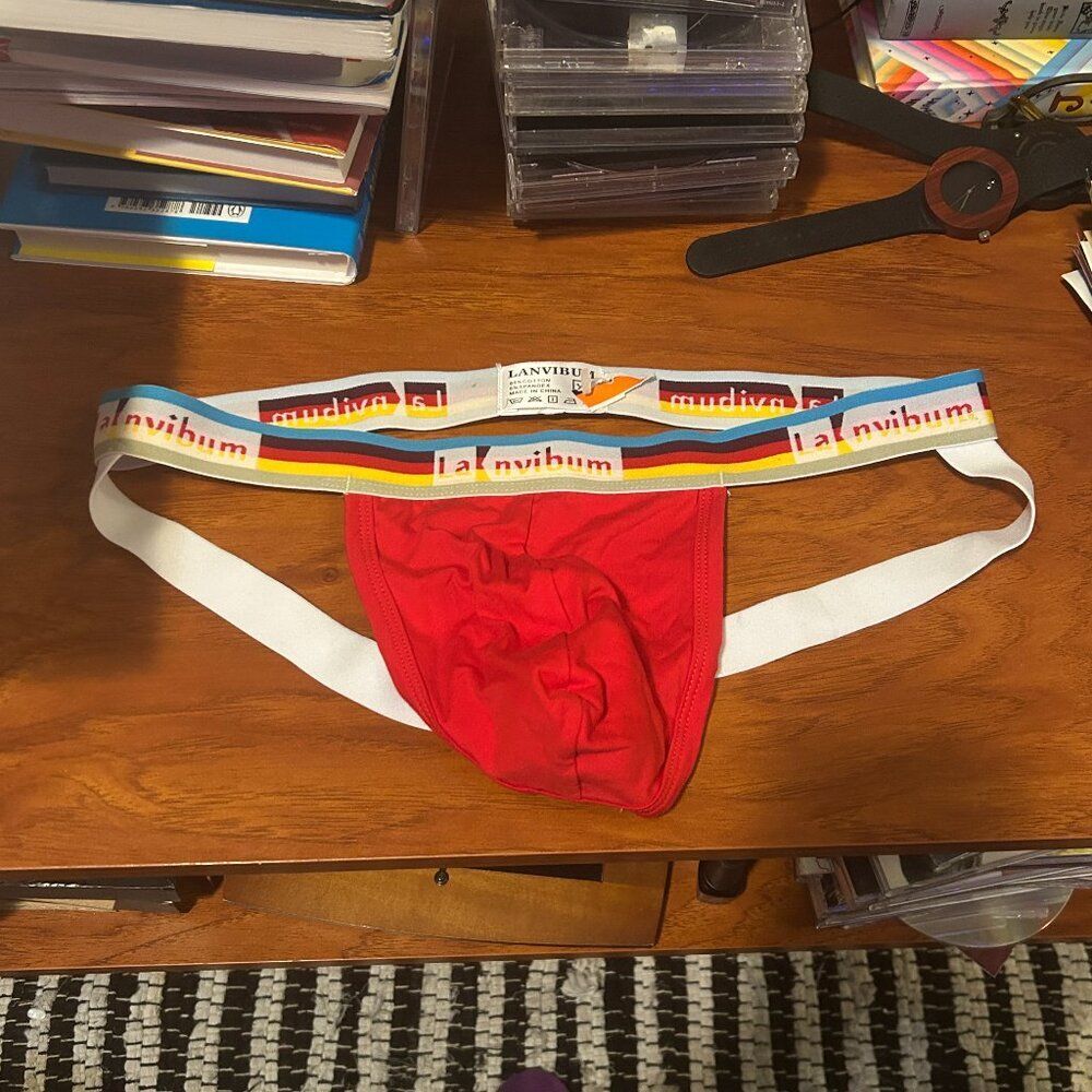 LanVibum Retro 70's Red Cloth Sexy Jock Strap Size Small NWT Set of TWO